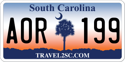 SC license plate AOR199