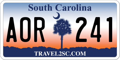 SC license plate AOR241