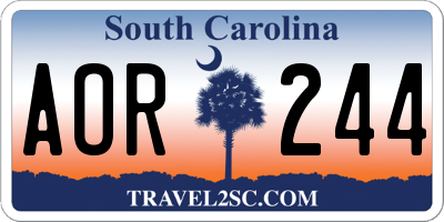 SC license plate AOR244
