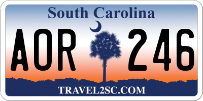 SC license plate AOR246