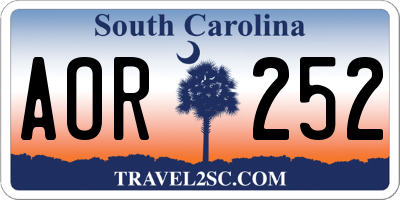 SC license plate AOR252