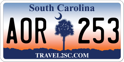 SC license plate AOR253