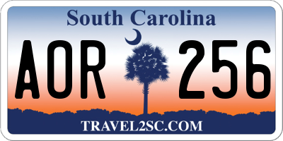SC license plate AOR256