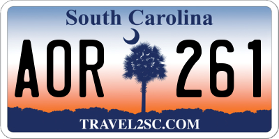 SC license plate AOR261