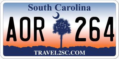 SC license plate AOR264