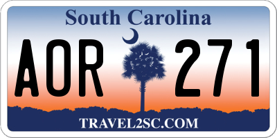 SC license plate AOR271