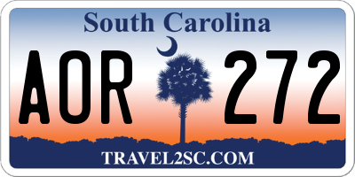 SC license plate AOR272