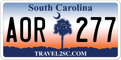 SC license plate AOR277