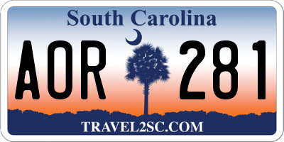 SC license plate AOR281
