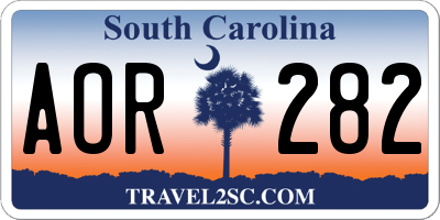 SC license plate AOR282