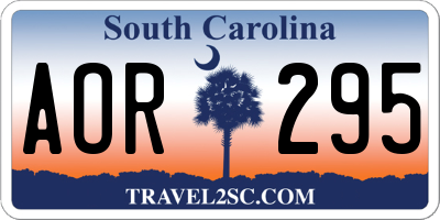 SC license plate AOR295