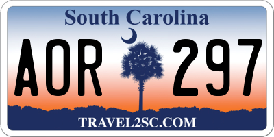 SC license plate AOR297