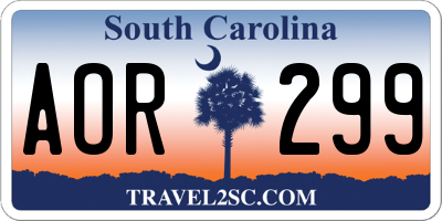 SC license plate AOR299