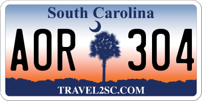SC license plate AOR304