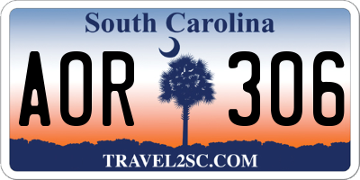 SC license plate AOR306