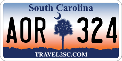 SC license plate AOR324