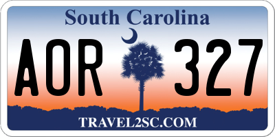 SC license plate AOR327