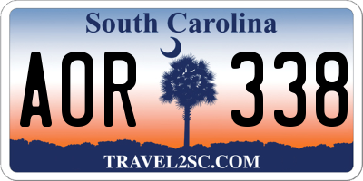SC license plate AOR338