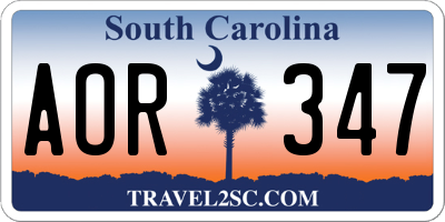 SC license plate AOR347