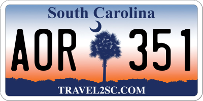 SC license plate AOR351