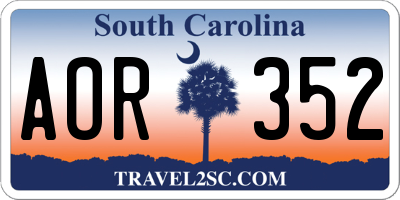 SC license plate AOR352