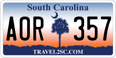 SC license plate AOR357