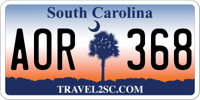 SC license plate AOR368