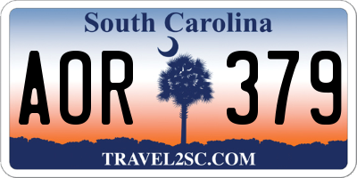 SC license plate AOR379