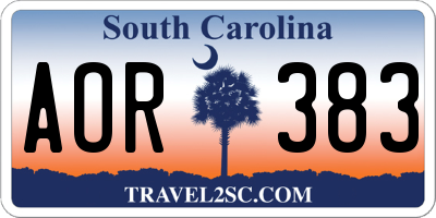 SC license plate AOR383