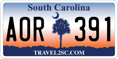 SC license plate AOR391