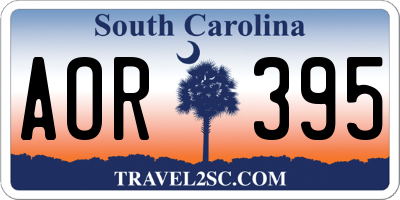 SC license plate AOR395