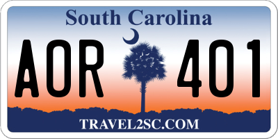 SC license plate AOR401