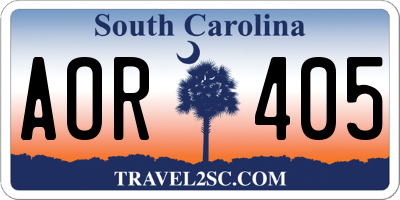 SC license plate AOR405