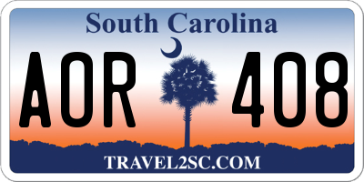 SC license plate AOR408