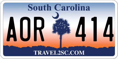 SC license plate AOR414