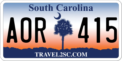 SC license plate AOR415