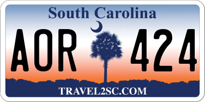 SC license plate AOR424