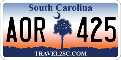 SC license plate AOR425