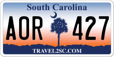 SC license plate AOR427