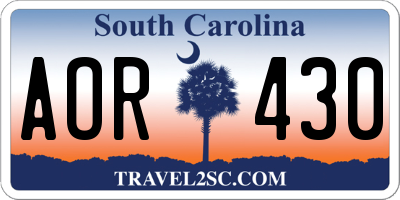 SC license plate AOR430