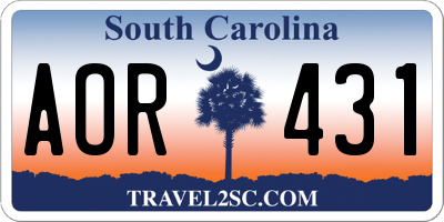 SC license plate AOR431