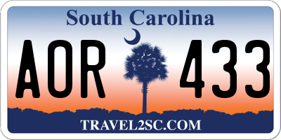 SC license plate AOR433