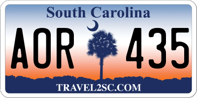 SC license plate AOR435
