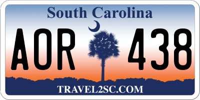 SC license plate AOR438