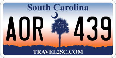 SC license plate AOR439