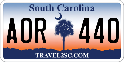 SC license plate AOR440