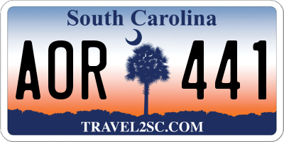 SC license plate AOR441