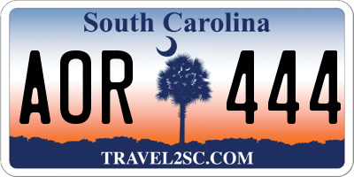 SC license plate AOR444