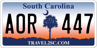 SC license plate AOR447