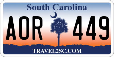 SC license plate AOR449